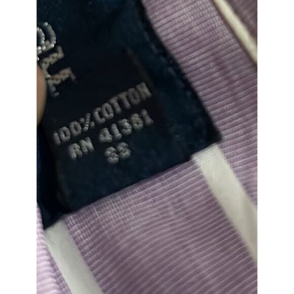 Ralph Lauren Classic Fit Stripe Button Up Shirt Size 17.5 100% Cotton - Picture 5 of 8